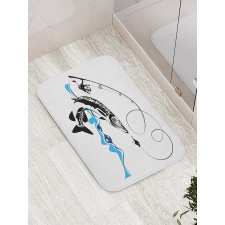 Hand Drawn Art Nautical Bath Mat