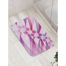 Digital Colored Flowers Bath Mat