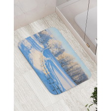 Winter Snowy Pines Bath Mat