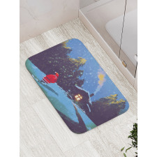 Santa Claus in Mountain Bath Mat