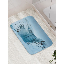 Mountains with Snow Bath Mat