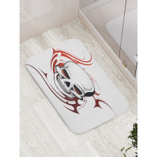 Scary Wild Skull Tribal Bath Mat