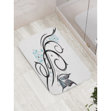 Butterfflies and Leaves Bath Mat