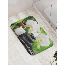 Orchids Stones Nature Bath Mat