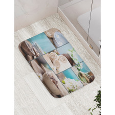 Collage Flowers Bath Mat