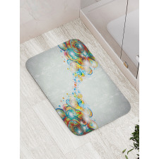 Modern Rainbow Waves Bath Mat
