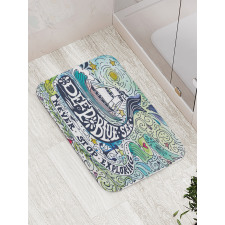 Whales Island with Palm Bath Mat