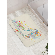 Whale in Ocean Dive Bath Mat