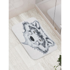 Tibal Wild Wolf Tattoo Bath Mat