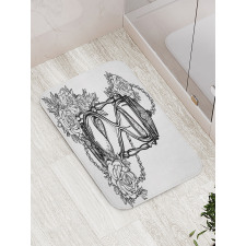 Sketch Style Hourglass Bath Mat