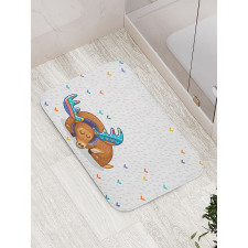 Retro Antlers Animal Art Bath Mat