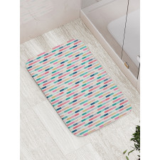 Dotted Bars in Colorful Style Bath Mat