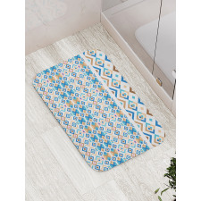 Geometric Native Aztec Motifs Bath Mat