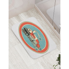 Retro Train Art Bath Mat