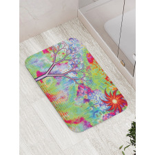 Abstract Lake Tree Bath Mat