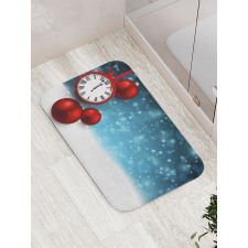 Vintage New Year Balls Bath Mat