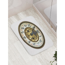Antique Clock with Face Bath Mat