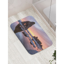 Sunset Sea Stacks Beach Bath Mat