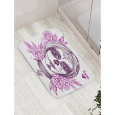 Vampire Skull Face Bath Mat