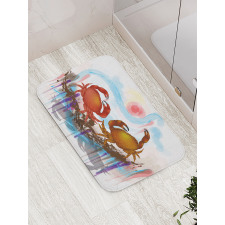 2 Crabs Dancing Sea Bath Mat