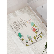 Flower with Leaf Bath Mat