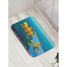 Diver Dolphins Bath Mat