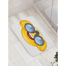 Smiley Face and Telescope Bath Mat