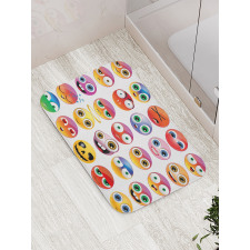 Rainbow Colored Smileys Bath Mat