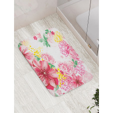 Flowers and Dots Bath Mat