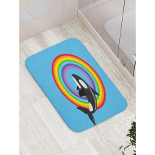 Rainbow Round and Whale Bath Mat