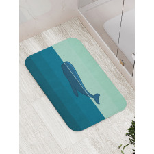 Blue Whale in the Sea Bath Mat