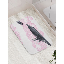 Striped Dreamy Whale Bath Mat