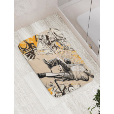 Saxophone Music Rythim Bath Mat