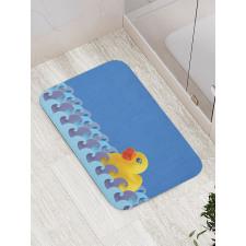 Floating Duck Waves Bath Mat