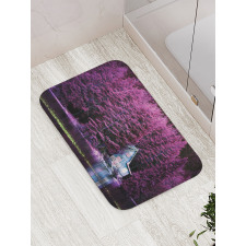 Purple Trees by Lake Bath Mat