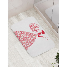 Monochrome Butterfly Princess Bath Mat