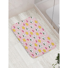 Striped Cartoon Style Bath Mat