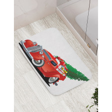 Red American Truck Bath Mat