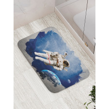 Digital Planet Earth Bath Mat