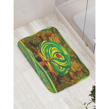 Vivid Apple Tree Lines Bath Mat