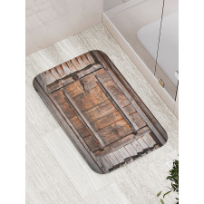 Rustic Wooden Door Bath Mat