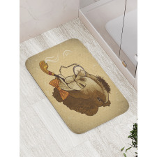 Hipster Pop Art Vintage Bath Mat