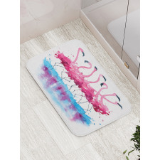 Flamingo and Bird Bath Mat