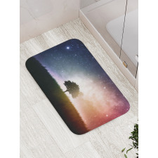 Tree in Field with Stars Bath Mat