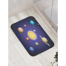 Solar System with Planets Bath Mat