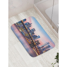 Sunrise in Brooklyn Bridge Bath Mat