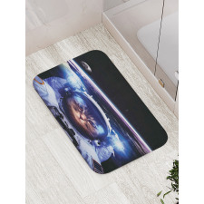 Funny Astronaut Cat Humor Bath Mat