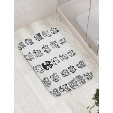 Cats with Happy Faces Bath Mat