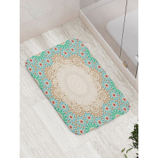 Antique Floral Mosaic Form Bath Mat