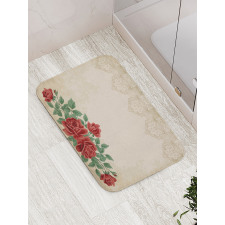 Vintage Love Red Roses Bath Mat